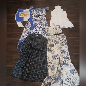 SHEIN Kids Casual Dress and Jumpsuit Collection in Blue, White, and Green